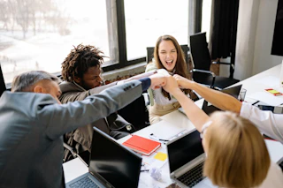 Team fistbumping